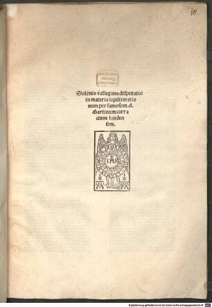 Disputatio in materia legitimationum