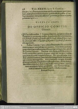 Titulus XXXVI. De Officio Comitis Orientis