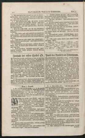 Innhalt der ersten Epistel St. Pauli des Apostels an Timotheum