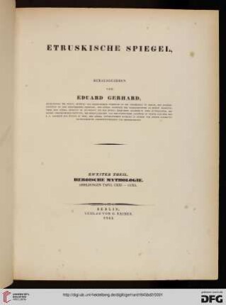 Band 2: Etruskische Spiegel: Heroische Mythologie