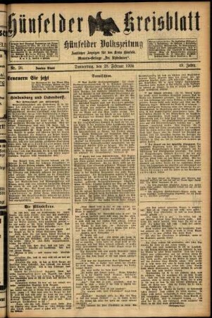Zweite Ausgabe vom Donnerstag, den 28. Februar 1924.