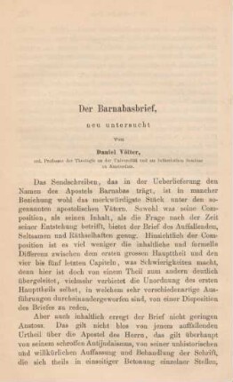 106-144 Der Barnabasbrief, neu untersucht