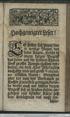 Hochgeneigter Leser!