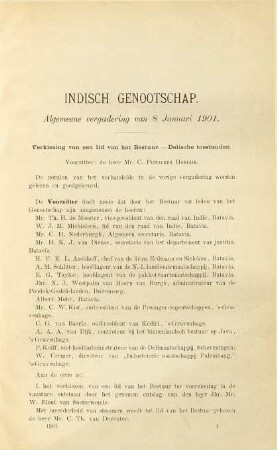 Algemeene vergadering van 8 Januari 1901