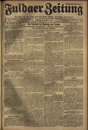 Erste Ausgabe vom Sonntag, den 04. Oktober 1925.
