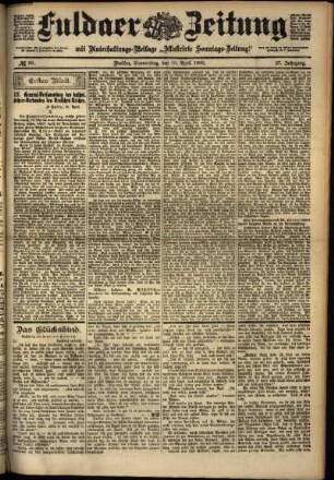 Erste Ausgabe vom Donnerstag, den 19. April 1900.