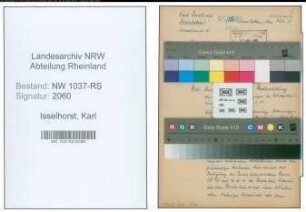 Entnazifizierung Karl Isselhorst , geb. 00.00.0000 (Bahnsekretaer)