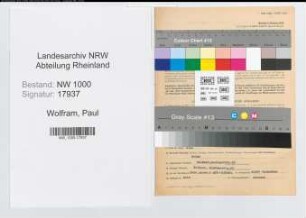 Entnazifizierung Paul Wolfram, geb. 30.12.1892 (Lehrer)