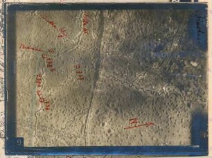 Foto der eigenen Stellungen südlich von Biaches (Luftbild)