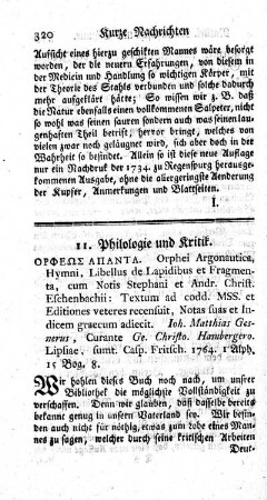 11) Philologie und Kritik.