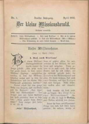Nr. 4. Zweiter Jahrgang. April 1902.