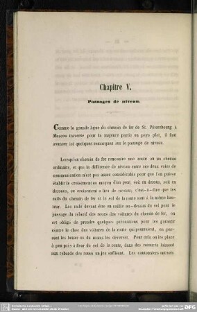 Chapitre V. Passages de niveau