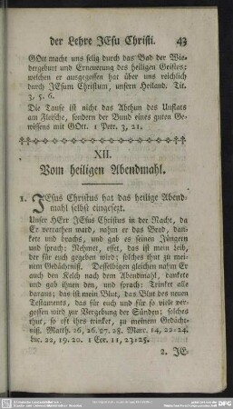 XII. Vom heiligen Abendmahl