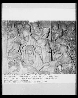 Hauptaltar mit Szenen aus dem Marienleben — Rückwand des Hochaltars — Beweinung Christi