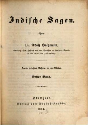 Mahābhārata : Indische Sagen. Von Adolf Holtzmann, 1
