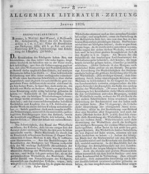 Wenzel, K.: Über die Krankheiten am Rückgrathe. Mit einer Einleitung, Inhaltsanzeige und Erklärung der acht Kupfertafeln. Bamberg: Wesché 1824