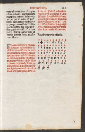 Registrum partis estivalis.