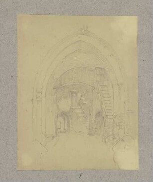 Tordurchfahrt mit Treppenanlagen des Schlosses Braunfels