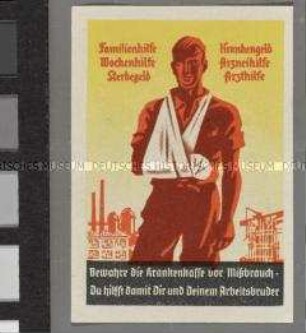 Vignette mit der Aufforderung, keine Leistungen der Krankenkasse zu missbrauchen
