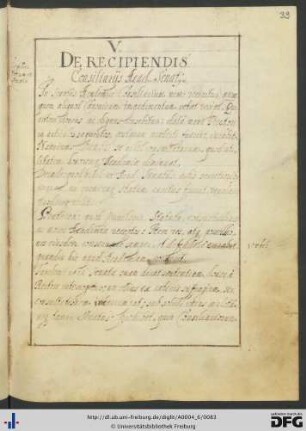 [fol. 39] De recipiendis consiliariis academici senatus