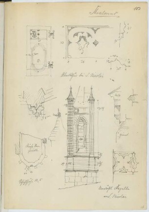 Nikolaikirche, Stralsund: Details (aus: Skizzen- und Fotoalbum 17)