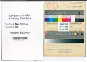 Entnazifizierung Elisabeth Altkamp , geb. 17.04.1915 (Lehrerin)