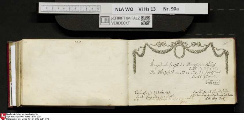 Stammbuch des Ernst Philipp Ludwig Zellmann (1763-1795) aus
                           Braunschweig