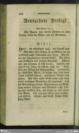 Neunzehnte Predigt über Prov. 15, 3