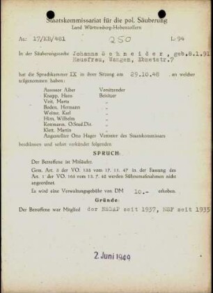 Schneider, Johanna