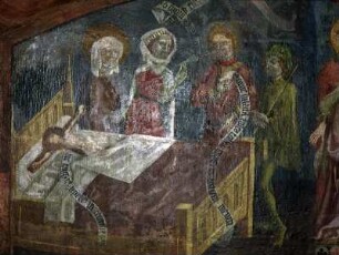 Elisabethaltar (Wandaltar) — Kreuzigung Christi und Elisabethwunder — Kreuzwunder der Heiligen Elisabeth