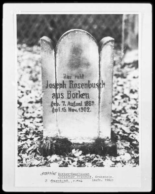 Grabstein Joseph Rosenbusch (+1902)