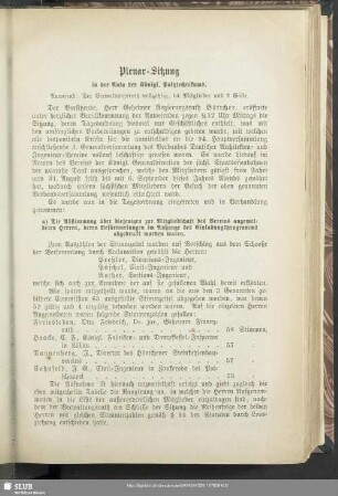 Plenar-Sitzung in der Aula des Königl. Polytechnikums