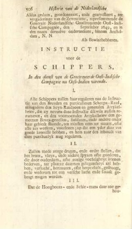 Instructie voor de schippers, ...