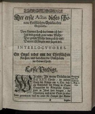 Der erste Actus [...]