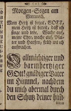 Morgen-Segen am Mittwoch