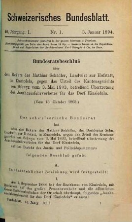Bundesblatt. 46. 1894, 1