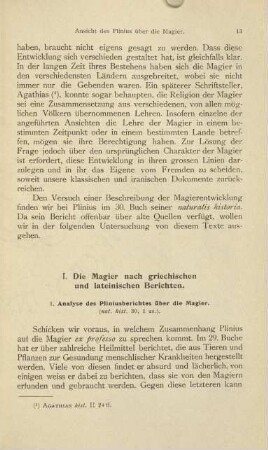 I. Die Magier nach griechischen und lateinischen Berichten
