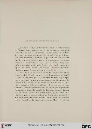 I: Caractère et historique du musée