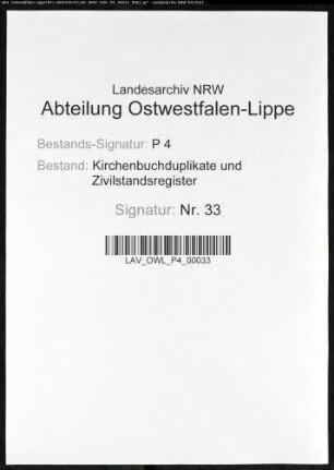 Zivilstandsregister der Munizipalität Bochum, (G 1812). (Gemeinde: Bochum, Stadt)
