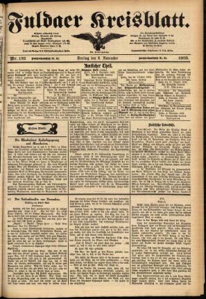 Erste Ausgabe vom Freitag, den 06. November 1903.