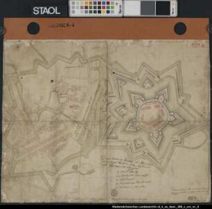 Plan der Stadt und Festung Vechta (Zitadelle) Maßstab: ca 1:3000 Vermesser/Zeichner: Schmitz