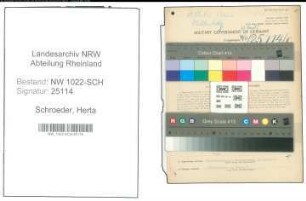 Entnazifizierung Herta Schroeder , geb. 30.11.1905 ()