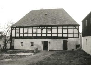 Deutschneudorf-Brüderwiese. Hammerherrenhof, Nr. 12. Herrenhaus (Wohnstallhaus). Hoffront von Süden