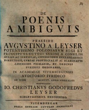 De poenis ambiguis