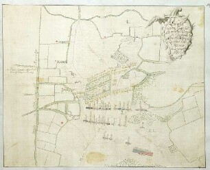 WHK 23 Österreichischer Sukzessionskrieg 1740-1748 bis zum Aachener Frieden: Plan des Feldlagers in der Heide zwischen Roosendaal und Hoeven, 20. August 1747