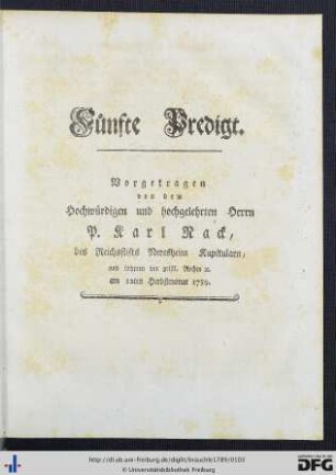 Fünfte Predigt.