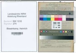 Entnazifizierung Heinrich Biesenkamp , geb. 19.08.1906 (Zollsekretaer)
