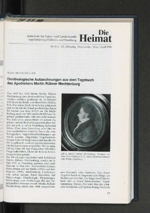 Nr. 3/4 101. Jahrgang Neumünster, März/April 1994