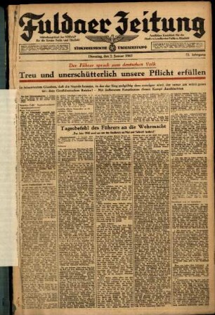 Ausgabe vom Dienstag, den 02. Januar 1945.