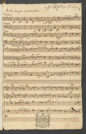 1. [Einleitung &] Rec[itativo] (S): Du Göttlicher